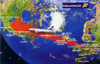 Vluchten van Icelandair naar de USA en Canada